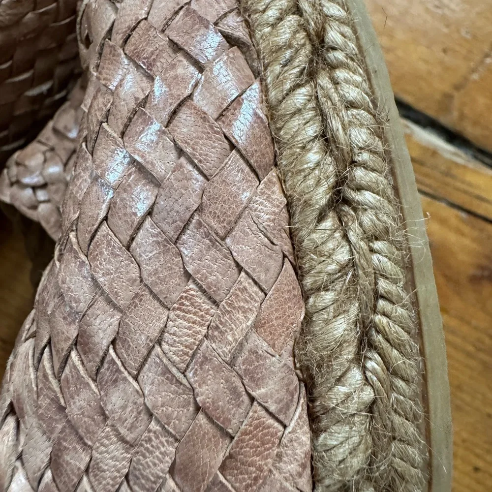 Eric Michael Tan‎ Woven Wedge Espadrille Sz